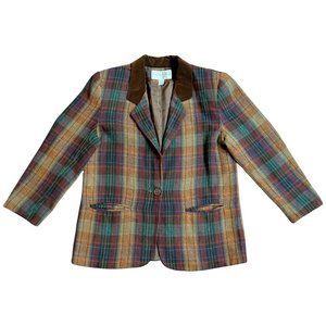 Vintage Fundamental Things Plaid Wool Blazer